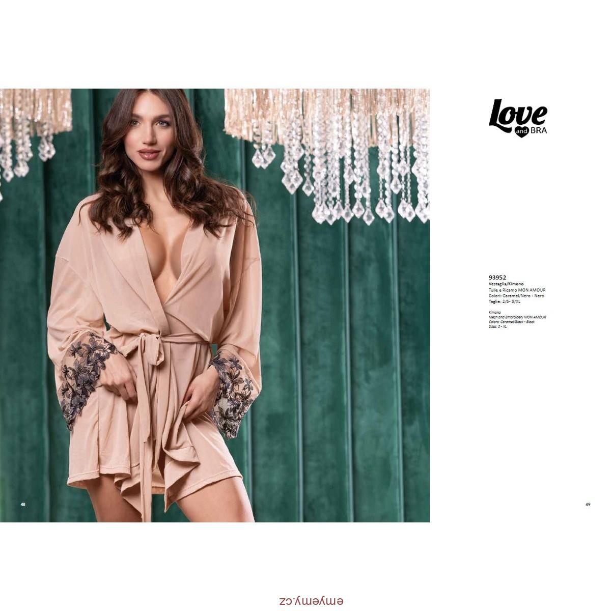 Dámské satenové Kimono  nero L